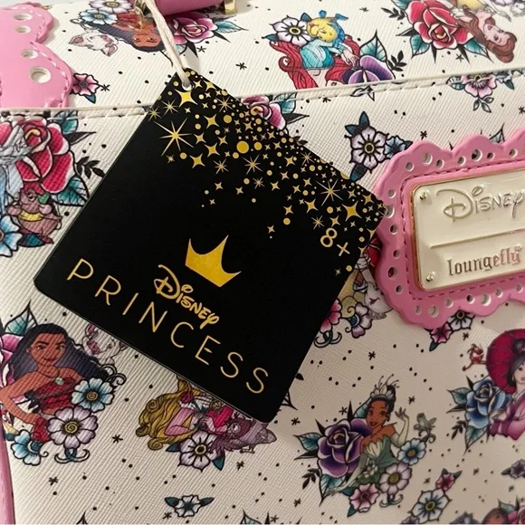 Disney Princess Floral Tattoo Pattern Crossbody Bag by Loungefly - Picture 6 of 6